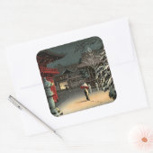 土屋興一 – 根津神社の雪 スクエアシール (封筒)