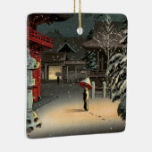 土屋興一 – 根津神社の雪 セラミックオーナメント (右)