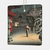 土屋興一 – 根津神社の雪 セラミックオーナメント (左)