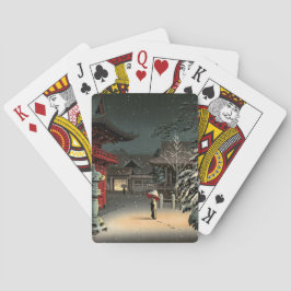 土屋興一 – 根津神社の雪 トランプ