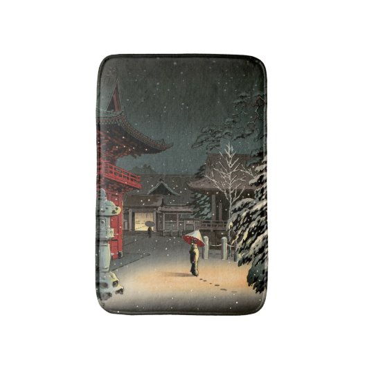 土屋興一 – 根津神社の雪 バスマット (正面縦)