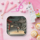 土屋興一 – 根津神社の雪 ペーパープレート (パーティー)