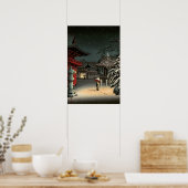 土屋興一 – 根津神社の雪 ポスター (キッチン)