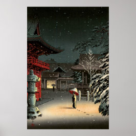 土屋興一 – 根津神社の雪 ポスター