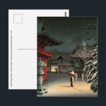 土屋興一 – 根津神社の雪 ポストカード<br><div class="desc">根津神社の雪/雪の女 – Tsuchiya Koitsu,  Woodblock colorプリント,  1934</div>