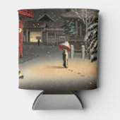 土屋興一 – 根津神社の雪 缶クーラー (正面)