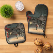 土屋興一 – 根津神社の雪 鍋つかみ&鍋敷きセット (トップダウン)