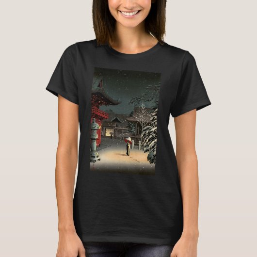 土屋興一 – 根津神社の雪 Tシャツ (正面)