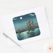 土屋興一 – 船で品川、夜 スクエアシール (封筒)