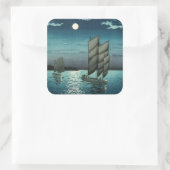 土屋興一 – 船で品川、夜 スクエアシール (バッグ)