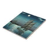 土屋興一 – 船で品川、夜 タイル (側面)