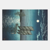 土屋興一 – 船で品川、夜 ラッピングペーパーシート (正面)