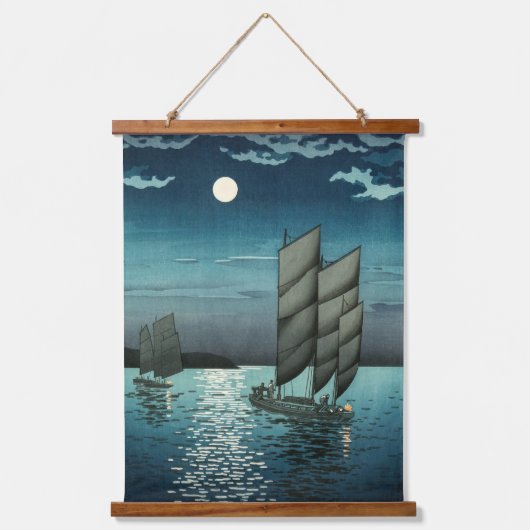 土屋興一 – 船で品川、夜 吊り下げ型タペストリー (正面)
