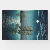 土屋興一 – 船で品川、夜 横断幕 (横)