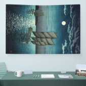 土屋興一 – 船で品川、夜 横断幕 (トレードショー)