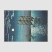 土屋興一 – 船で品川、夜 薄葉紙 (正面)