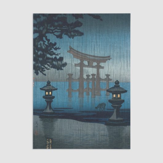 土屋興一 – 雨の中の宮島 薄葉紙
