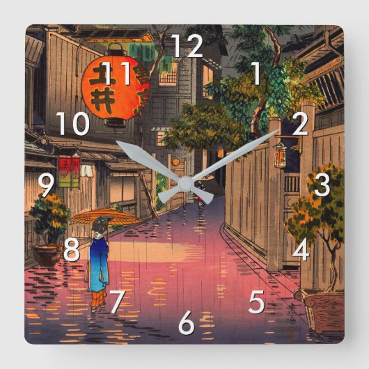 土屋興津 – 夕べアット牛込 スクエア壁時計 (正面)