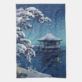土屋興津 – 片田の浮御堂の雪 キッチンタオル