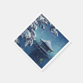 土屋興津 – 片田の浮御堂の雪 スタンダードカクテルナプキン (角)
