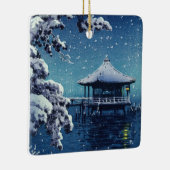 土屋興津 – 片田の浮御堂の雪 セラミックオーナメント (右)