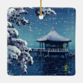 土屋興津 – 片田の浮御堂の雪 セラミックオーナメント (裏面)