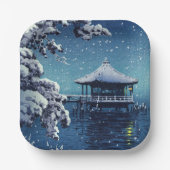 土屋興津 – 片田の浮御堂の雪 ペーパープレート (正面)