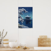 土屋興津 – 片田の浮御堂の雪 ポスター (キッチン)