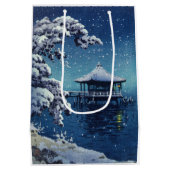 土屋興津 – 片田の浮御堂の雪 ミディアムペーパーバッグ (裏面)