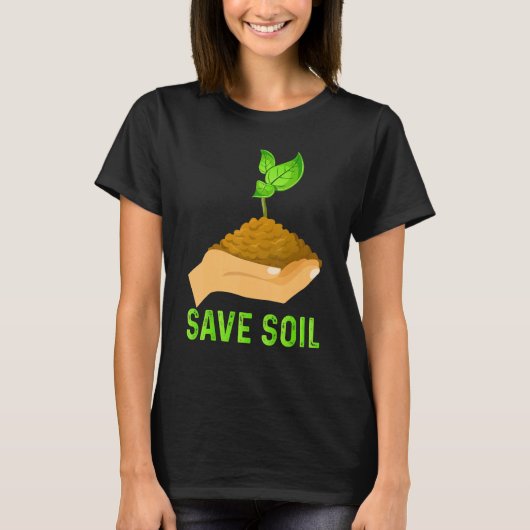 土救土の日と植物の木救土のコスト Tシャツ (正面)
