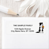 土星おもしろい縁ど円板とコリー ラベル (インサイチュ)