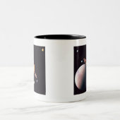 土星および月 ツートーンマグカップ (中央)