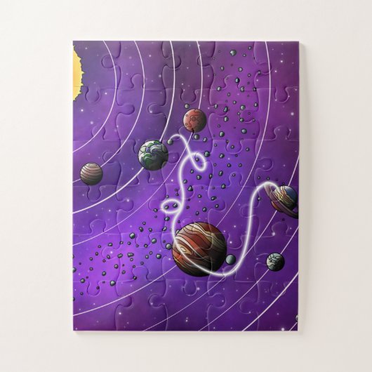 土星から月のパズル ジグソーパズル (縦)