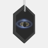 土星がカッシーニオービターサーから日を   消す ガラスオーナメント (正面右)