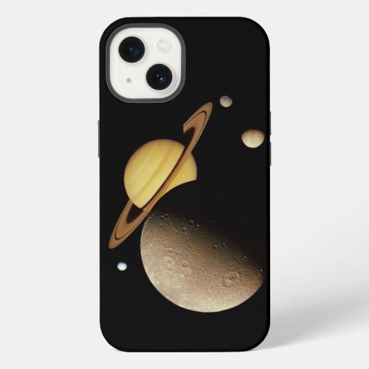土星とその衛星 iPhoneケース (裏面)