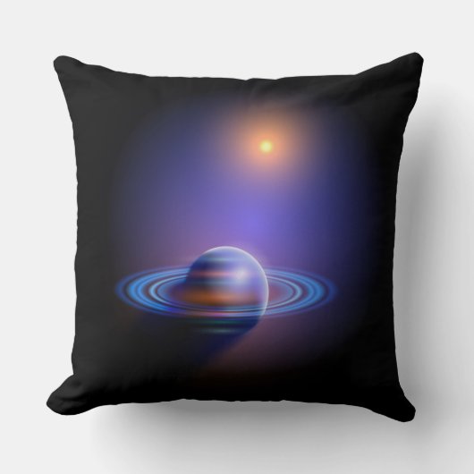 土星と太陽イン宇宙 クッション (正面)