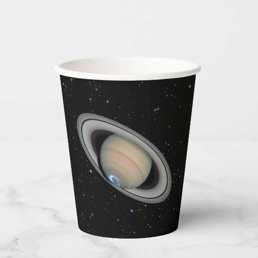 土星のオーロラと環 紙コップ (正面)