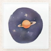 土星のセレナーデ：コズミックウォーターの色 ガラスコースター (正面)