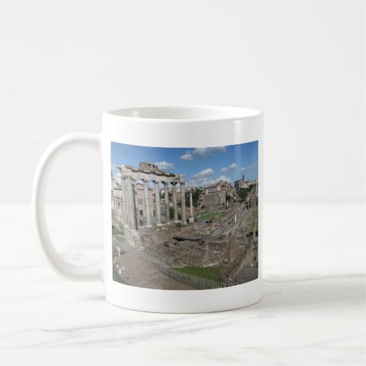 土星のフォーラムRomanumの寺院 コーヒーマグカップ (左)