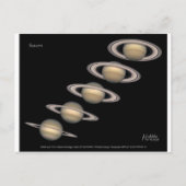 土星のリングや輪は1996年から2000年の天文学の贈り物を傾ける ポストカード (正面)
