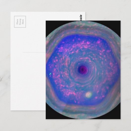 土星の六角の嵐 ポストカード (正面/裏面)