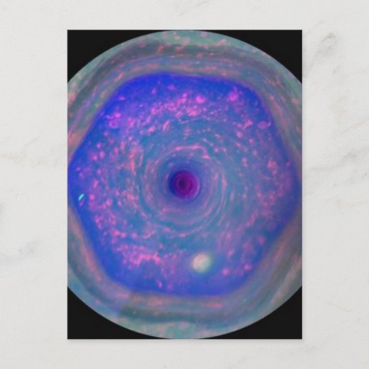 土星の六角の嵐 ポストカード (正面)