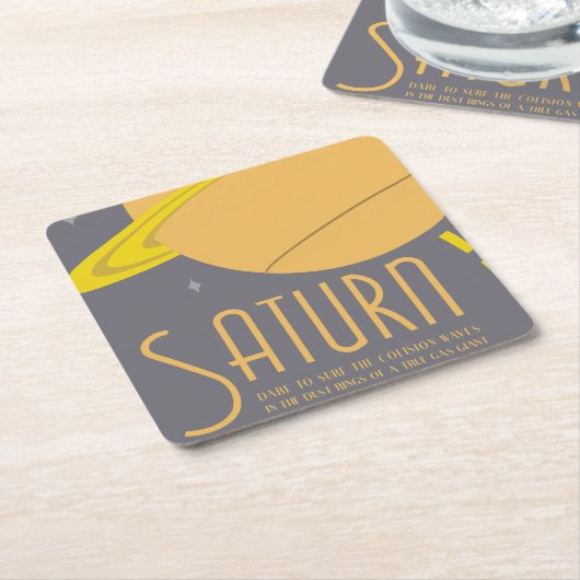 土星の宇宙のコースター スクエアペーパーコースター (アングル)