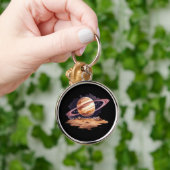 土星の惑星の水絵画色の キーホルダー (手)