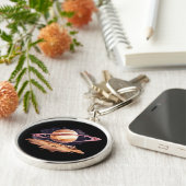 土星の惑星の水絵画色の キーホルダー (側面)