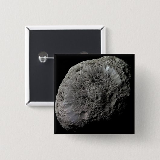 土星の月の偽の色のHyperion 缶バッジ (正面&裏面)