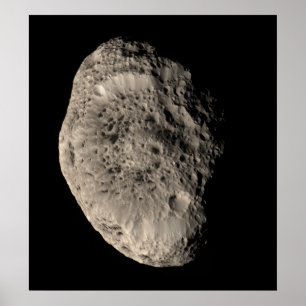 土星の月の真の色モザイクHyperion ポスター