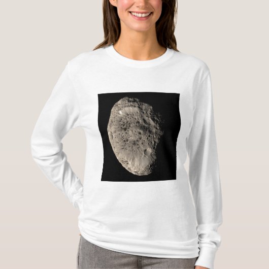 土星の月の真の色モザイクHyperion Tシャツ (正面)