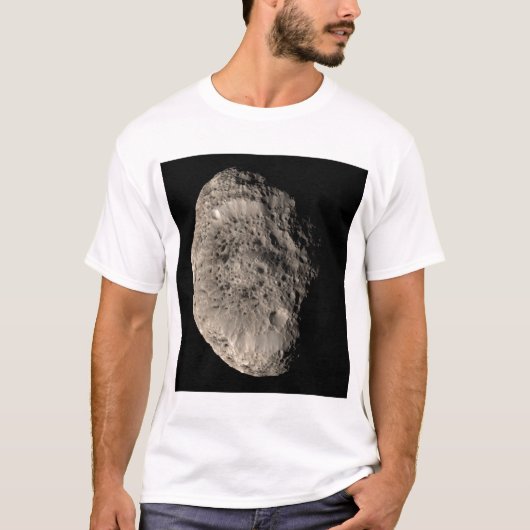 土星の月の真の色モザイクHyperion Tシャツ (正面)