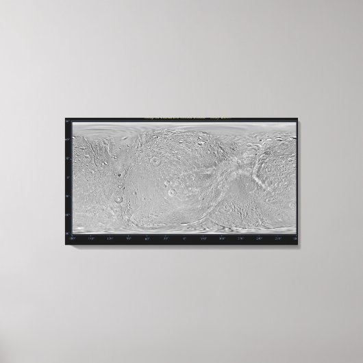 土星の月ジオンの世界地図 キャンバスプリント (正面)